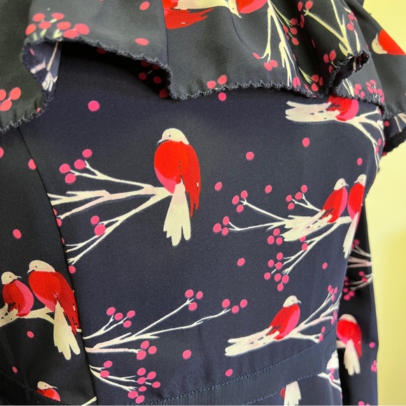 Draper James Love Birds Cold Shoulder Blue Dress - Picture 6 of 16